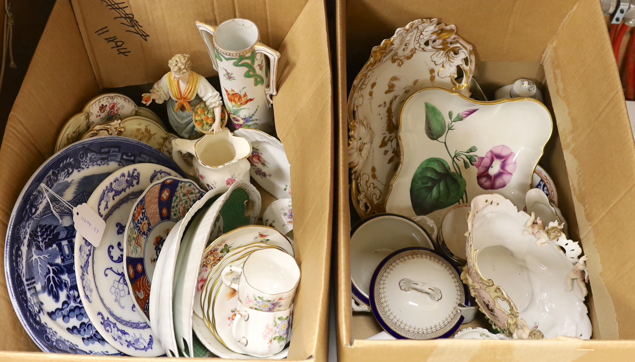 A large collection of 19th and 20th century continental decorative porcelain plates, vases, tea wares, etc.